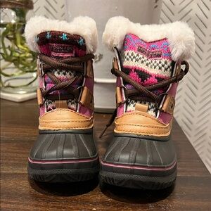London Fog Kids' Pink and Brown Winter Boots NEW